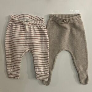 Pehr Kids Pink Striped and Zara Beige Knit Joggers
